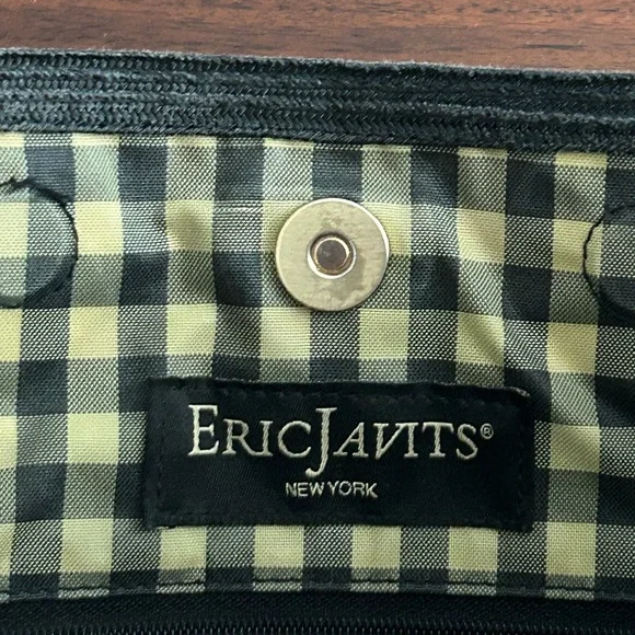 Eric Javits Vintage Black Squishee Woven Shoulder Tote Bag - Picture 11 of 13